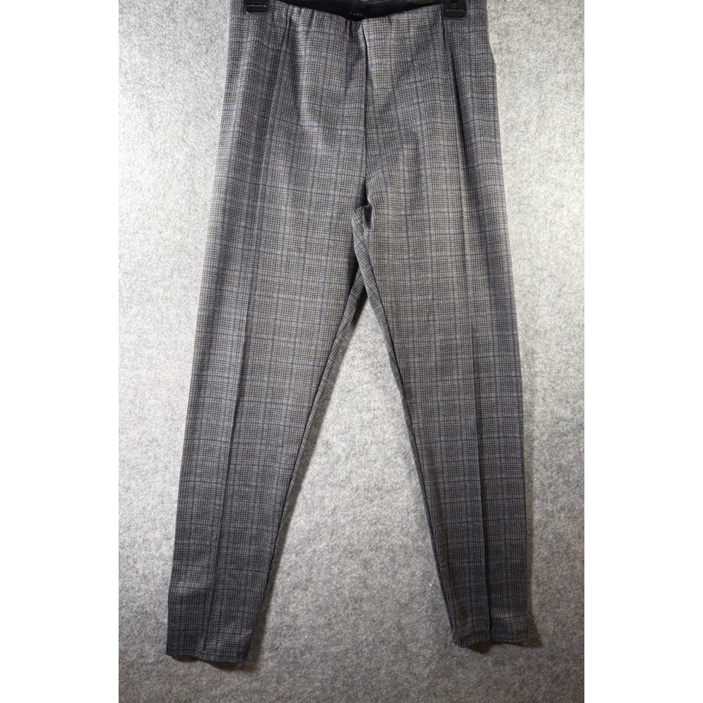 Haute Monde Womens Grey‎ Glen Plaid High Rise Slim Fit Pull On Dress Pants Large
